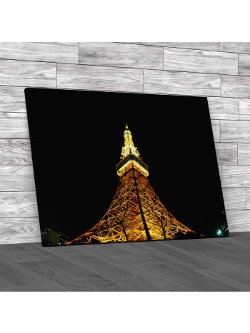 Eiffel Tower Night Light Canvas Print Large Picture Wall Art