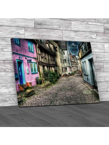 Old Times Town Canvas Print Large Picture Wall Art