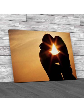 Young Love Sunset Canvas Print Large Picture Wall Art