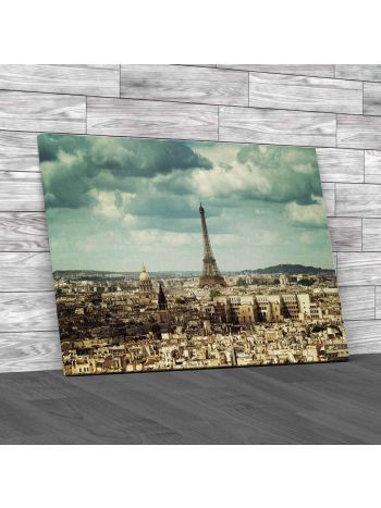 View On Eiffel Tower Paris France Canvas Print Large Picture Wall Art