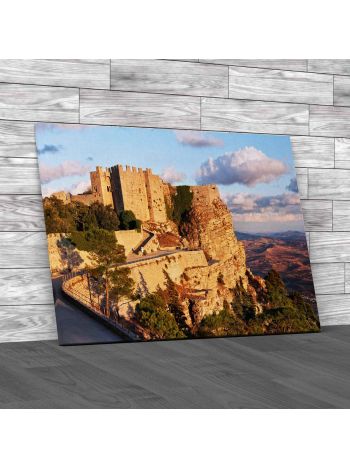 Venere Castle Sicily Canvas Print Large Picture Wall Art