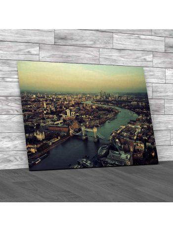 London Skyline From Above Canvas Print Large Picture Wall Art