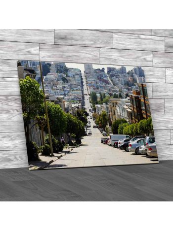 San Francisco Streets From Telegraph Hill Canvas Print Large Picture Wall Art