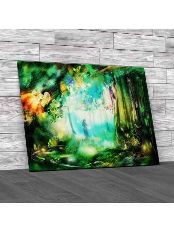 The Magic Forest With Fairies Canvas Print Large Picture Wall Art