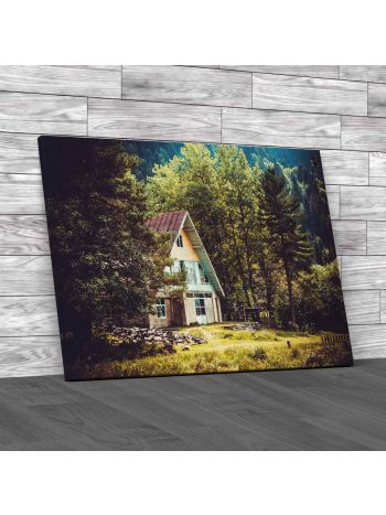 House In The Forest Canvas Print Large Picture Wall Art