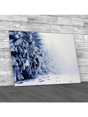Winter Forest In Mist Canvas Print Large Picture Wall Art