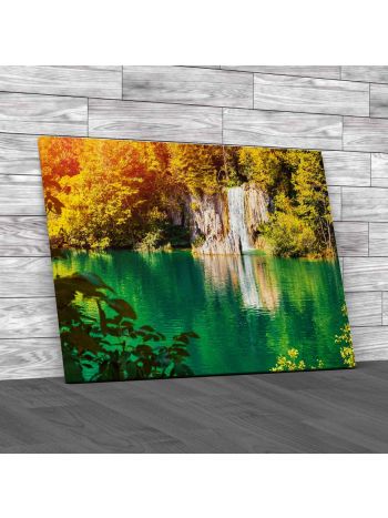 Autumn At Plitvice Lakes Croatia Canvas Print Large Picture Wall Art