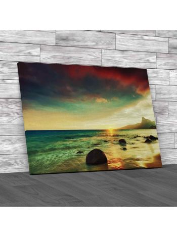 Sunrise Over The Sea Canvas Print Large Picture Wall Art