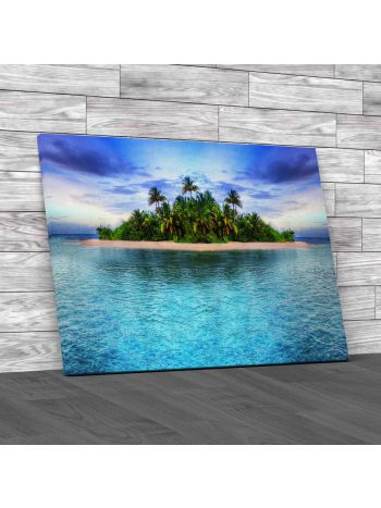 Tropical Island Of Maldives Canvas Print Large Picture Wall Art