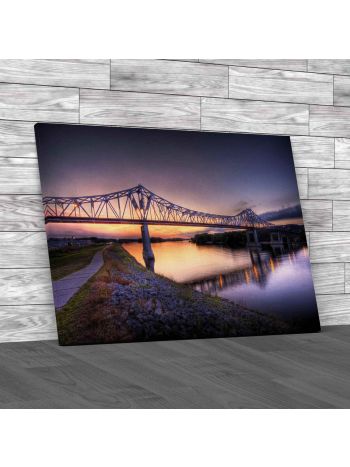 Mississippi River At Dusk Canvas Print Large Picture Wall Art
