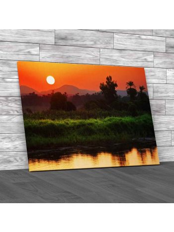 Sunrise At The Nile Egypt Canvas Print Large Picture Wall Art