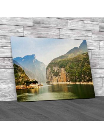 Qutang Gorge And Yangtze River China Canvas Print Large Picture Wall Art