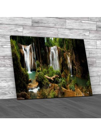 Panorama Of Waterfalls In Thailand Canvas Print Large Picture Wall Art