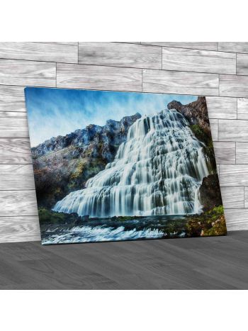Dynjandi Waterfall Iceland Canvas Print Large Picture Wall Art