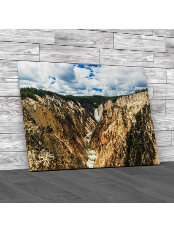 Lower Falls In Yellowstone Grand Canyon Canvas Print Large Picture Wall Art